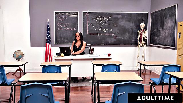 ADULT TIME - Hung Teacher Part In Coworker August Skye & Petite Student Madi Collins Affair