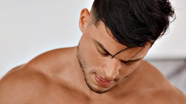 Muscular gay jock solo after working out