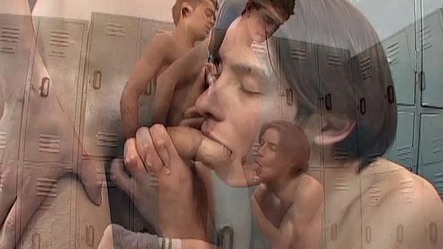 In the locker room, young Latinos Mario and George spot Damian changing and both want a piece of the cute boy. The two start grabbing at Damian's cock and soon he's getting his dick sucked.