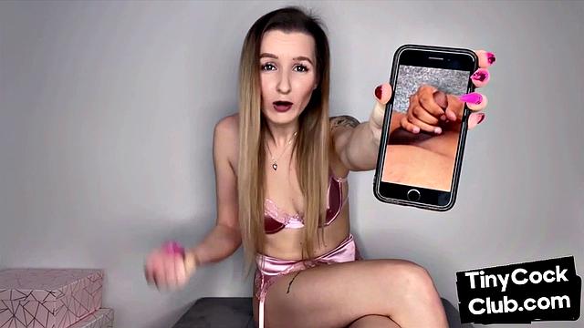 SPH domina gets fucked by real dick while laughing at small