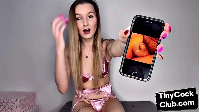 SPH domina gets fucked by real dick while laughing at small