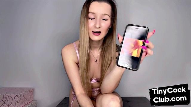 SPH domina gets fucked by real dick while laughing at small