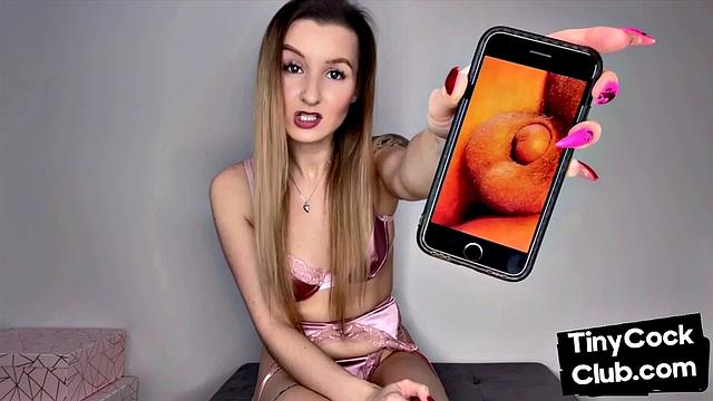 SPH domina gets fucked by real dick while laughing at small