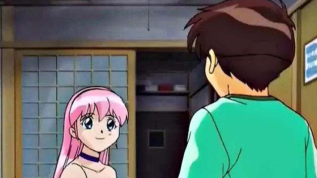 Busty anime teen eats dick