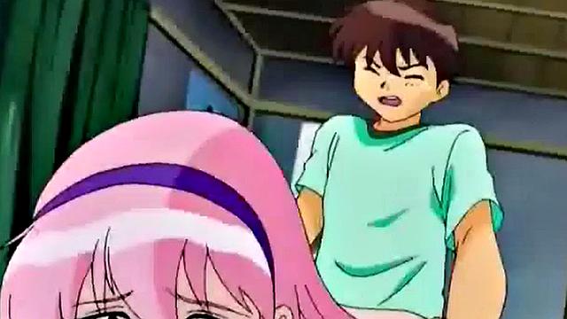 Busty anime teen eats dick