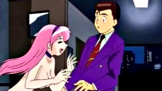 Busty anime teen eats dick