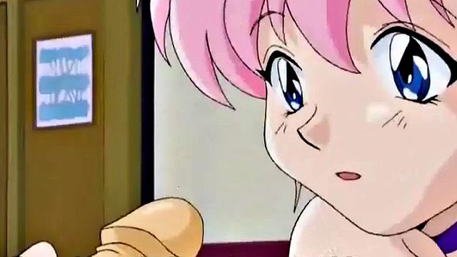 Busty anime teen eats dick