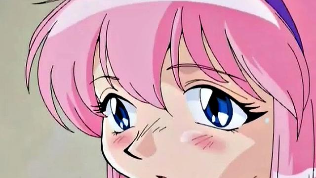 Анимешная девка с большими сиськами сосёт член и получает жёстко в пизду