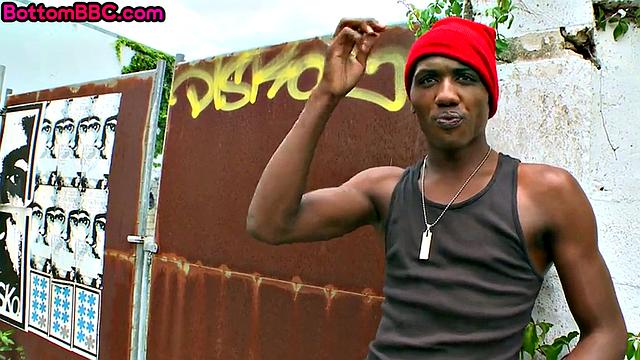 Black thug doggystyled outdoor