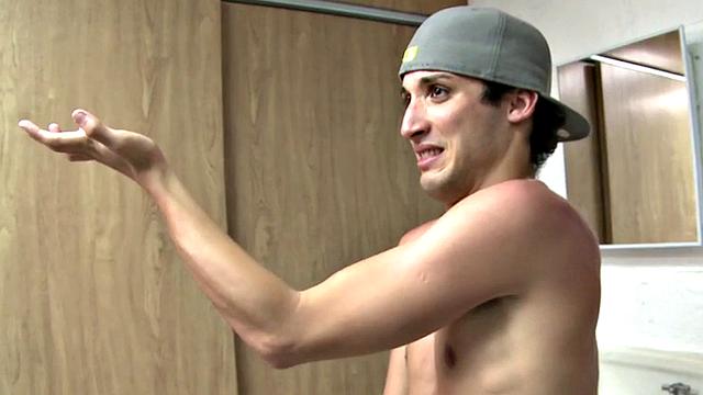 Skinny stud hazed in gay 3some for fraternity entrance