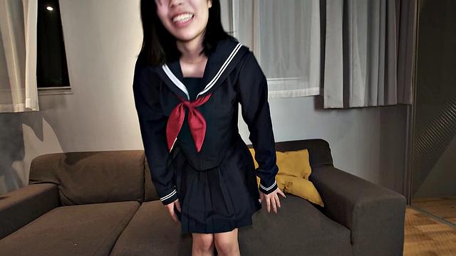 Cute Serina Hirose gets fingered on Tenshigao