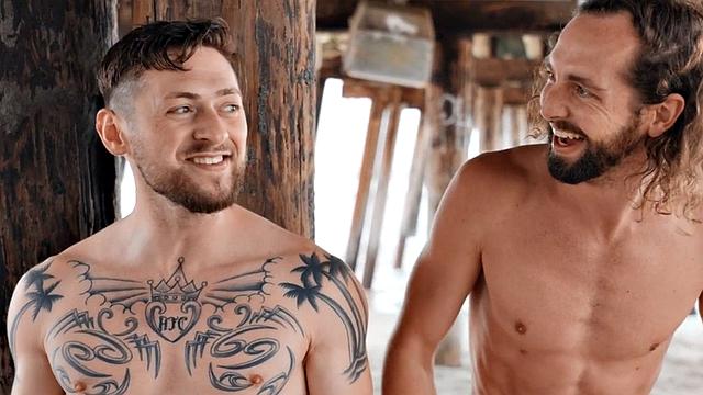 Eager handsome jock barebacking in affair on sofa