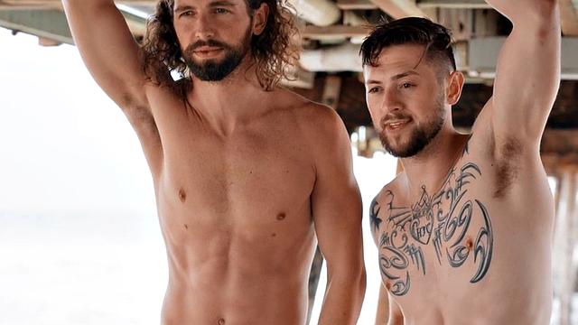 Eager handsome jock barebacking in affair on sofa