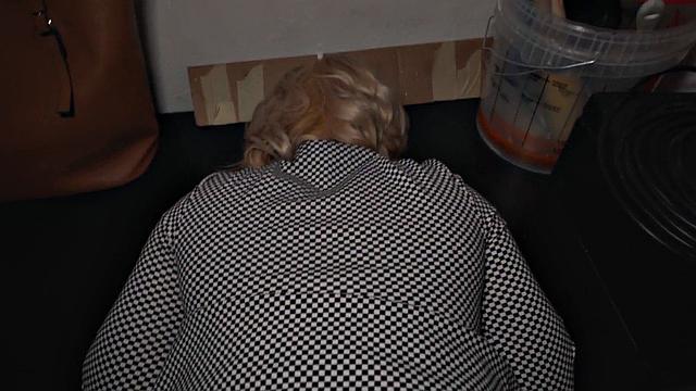 Public slut enjoys fucking on BWC after throating it