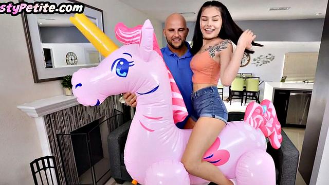 Petite 21yo girl smashed by huge cock in wet pussy