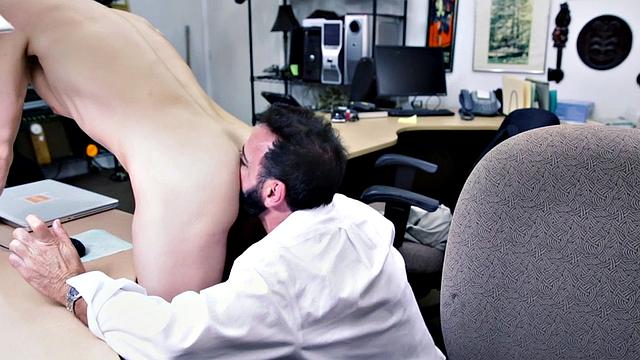 Fooled customer fucked and milked after anal fucking