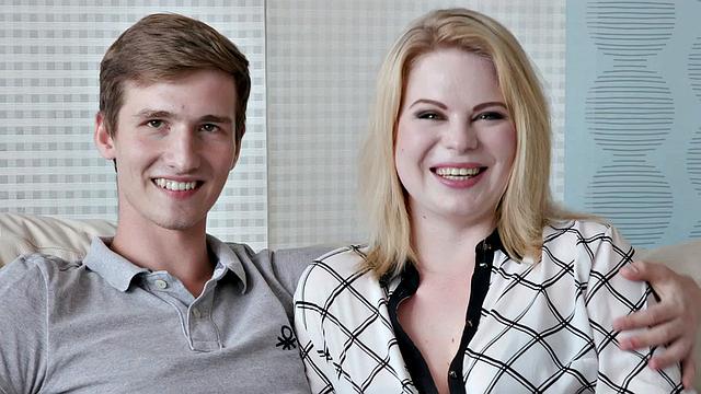 Blond Wife Adry Berty Fucks a Stud in Front of Her Husband