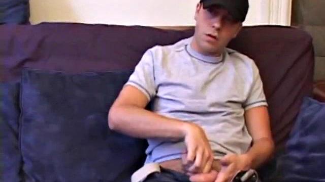 After stripping naked, cute Vincenzo gets down to business and pulls on his hard cock. A determined hand sticks a stiff anal probe up Vincenzo's ass. Then finishes off the horny young man with a nice long hand job.