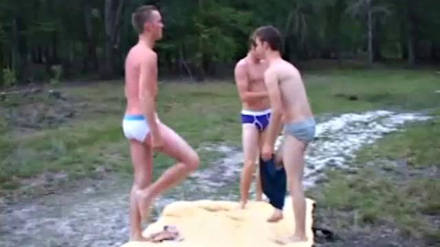 The scene opens with Tony Pleasant, Scooter and Kenny enjoying a game of after class Frisbee golf. Soon, the young hormones take control and Scooter finds himself on his knees with two dicks.