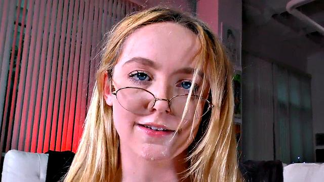 Cute 21yo wanking and rubbing on cock in POV