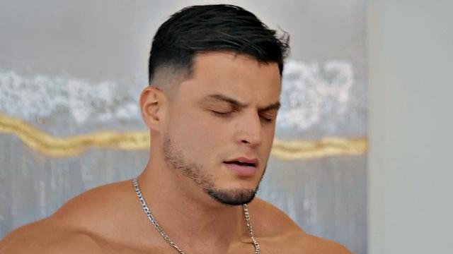 Eager jock deepthroat hunk lover before asspounding