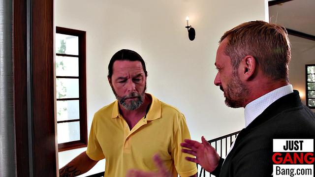 Big ass babe gets doggyfucked in group sex