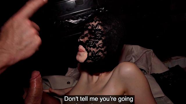 Oiled bae pussyfucked on fake interview in van before facial