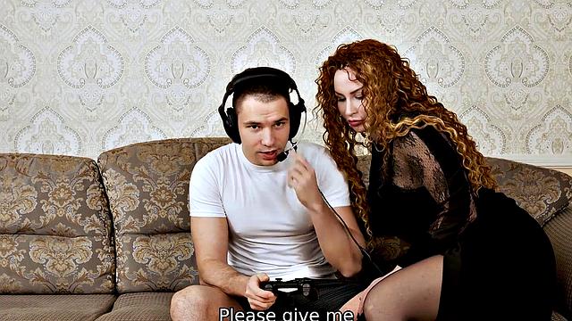 MATURE4K. Bitch just cant wait and makes gamer put away gamepad to nail her