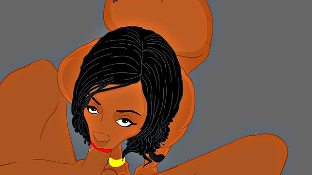 Cartoon Cherokee D Ass gets her cheeks clapped by a bbc