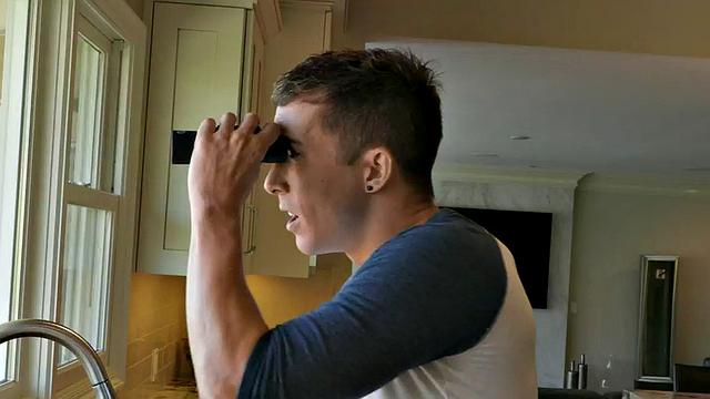 Handsome stud barebacked by tattooed BF in bedroom