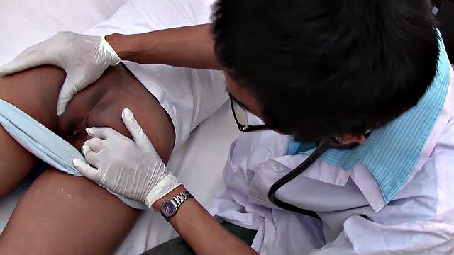 Home Asian twink enjoys anal with his doctor