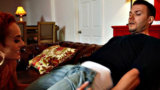 Redhead lingerie cougar slammed