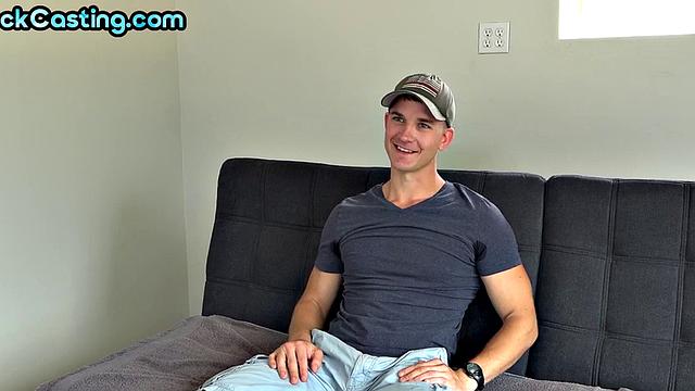 Amateur on casting jerks hard after interview