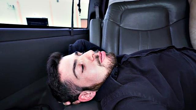 Real amateur with hairy ass fingered in public van outdoor