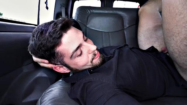 Real amateur with hairy ass fingered in public van outdoor