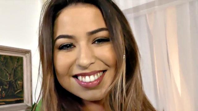 Handjob POV babe gives dirty talk HJ with her skilful hands