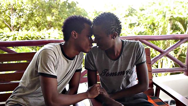 Skinny Nubian amateur bred by uncut bf in erotic duo