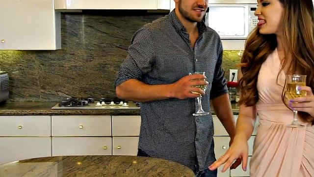 Anal perverted bisexuals fuck petite slut in threesome