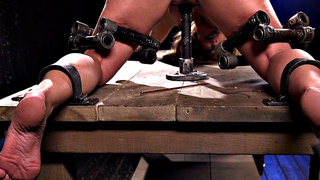 BDSM busty MILF spanked by master while tied up