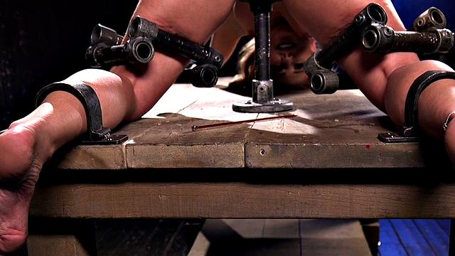 BDSM busty MILF spanked by master while tied up