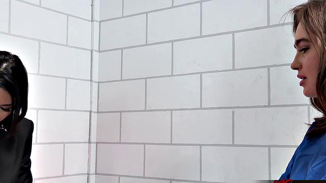 Brunette lesbians with brown hair get kinky with toys after a steamy kiss