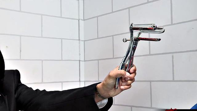 Brunette lesbians with brown hair get kinky with toys after a steamy kiss