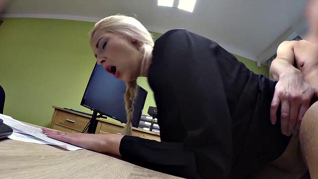 LOAN4K. Gorgeous lady has no choice, gives herself to loan agent