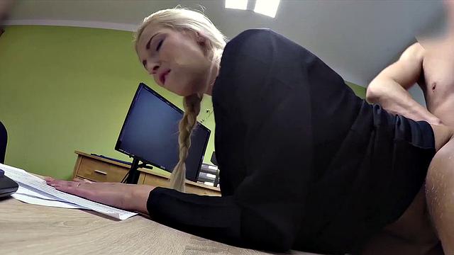 LOAN4K. Gorgeous lady has no choice, gives herself to loan agent