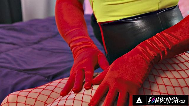 FEMBOYISH - Naughty Femboy Jake Wild In Tights Gets Fucked By Papi Santiago