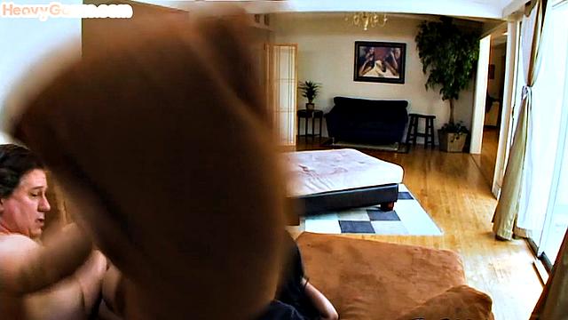 Busty amateur Gonzo Ebony rides cock at neighbor's home