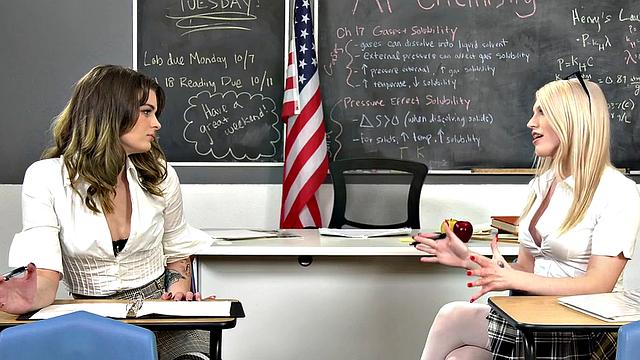 College goddesses on bareback lesson