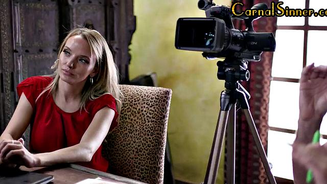 Stunning bisex babe cockriding in 3some after blowjob