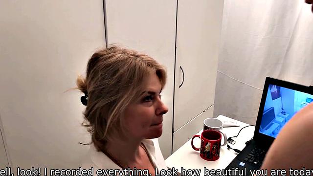 Naughty Russian teacher undresses in hot lingerie and gets her mature pussy pounded by a young stud