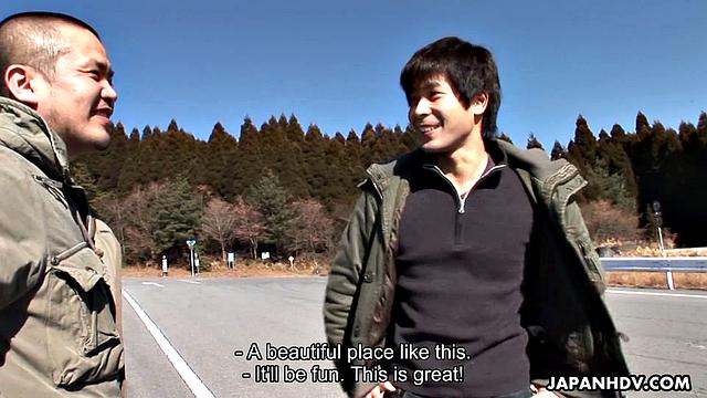 Babes and lads enjoy in hot spring sex orgy